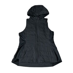 Lululemon Gorpcore Another Mile Vest Black Insulated Hooded Running Vest Size 12